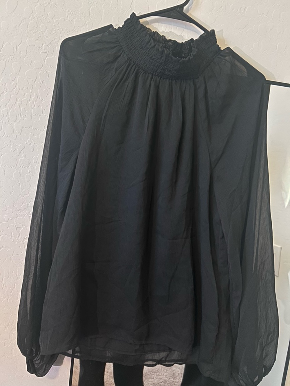 Joie Black Smocked High-Neck A-Line Skirt